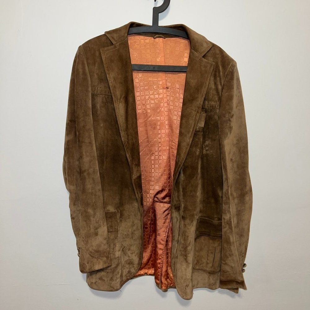 Vintage 1970s suede leather jacket - made in Quito, Ecuador